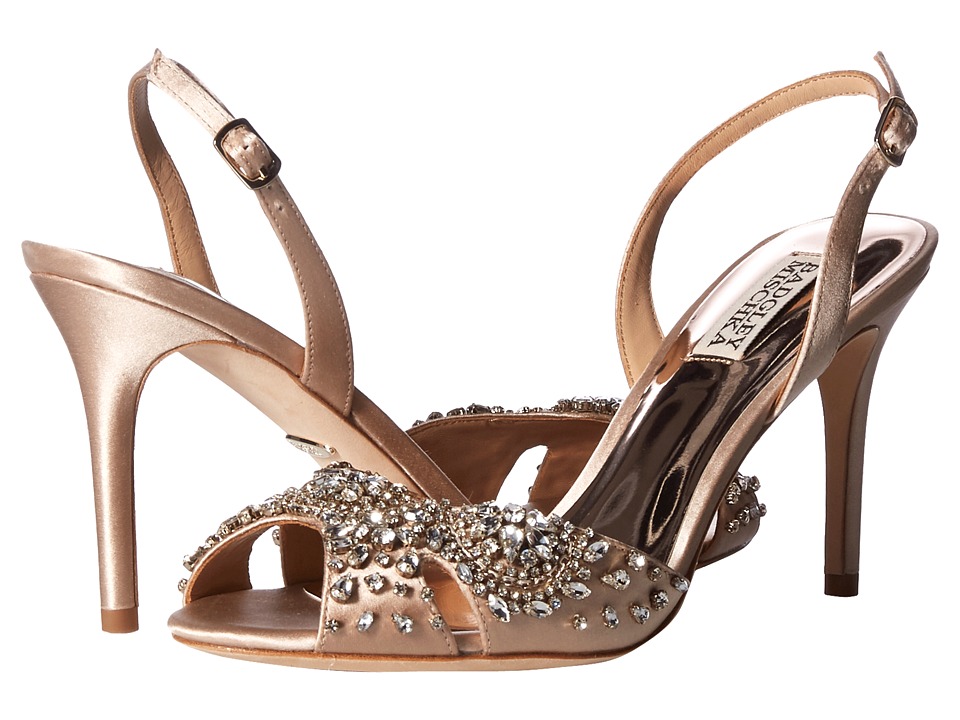 Badgley Mischka Paula (Latte Satin) Sandals