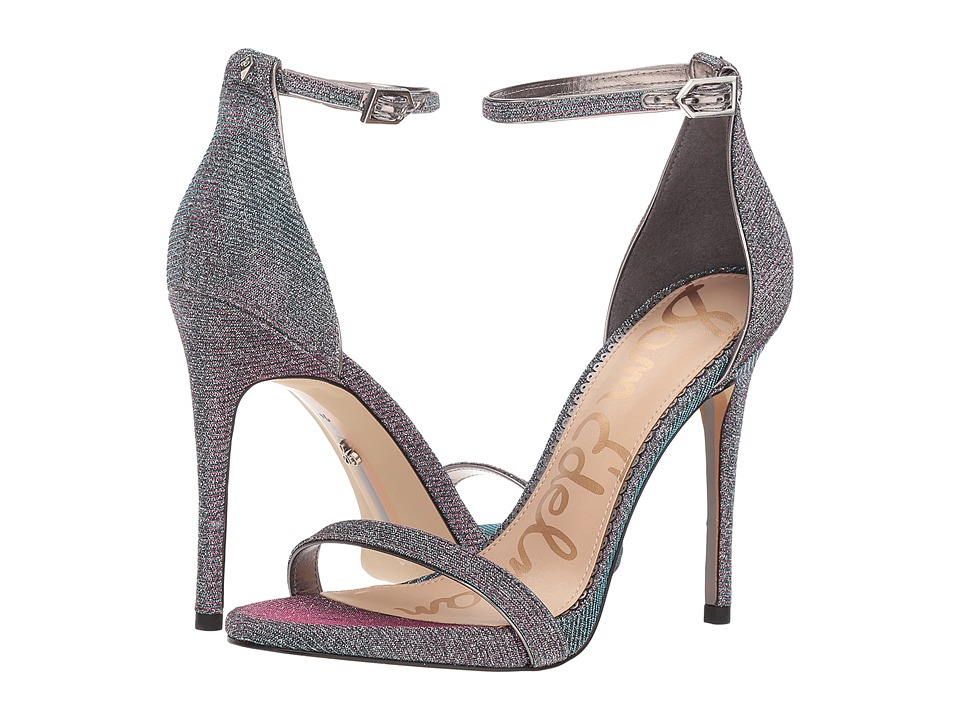 Sam Edelman Ariella Strappy Sandal Heel (Pink/Blue Multi Flash Glitz Fabric) Women's Shoes