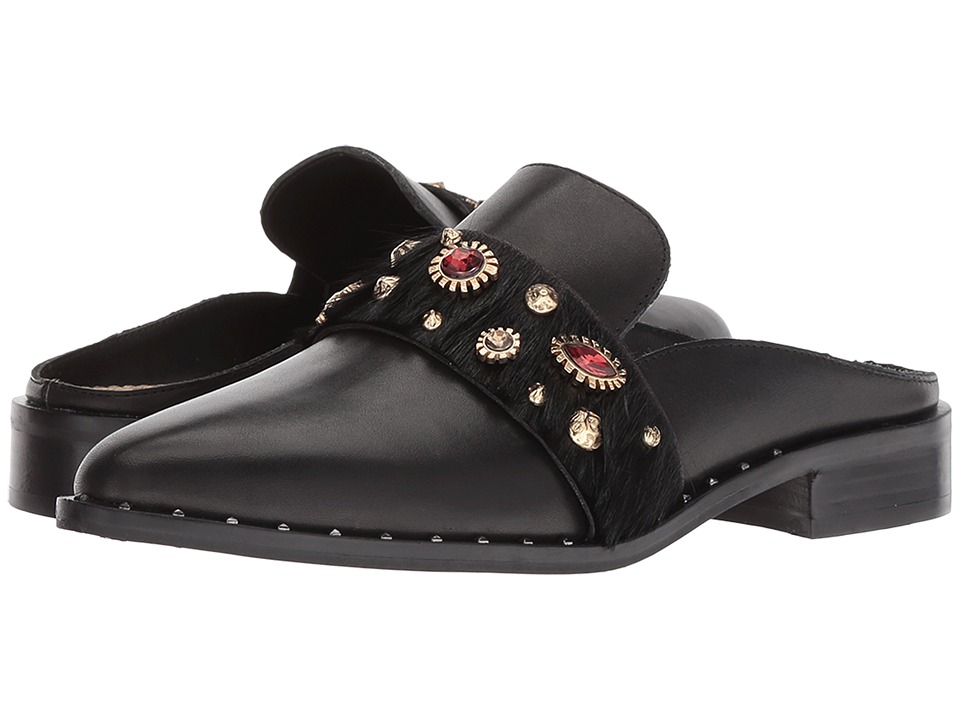 Sam Edelman Laird (Black Calf Leather/Long Brahma Hair) Women's Shoes