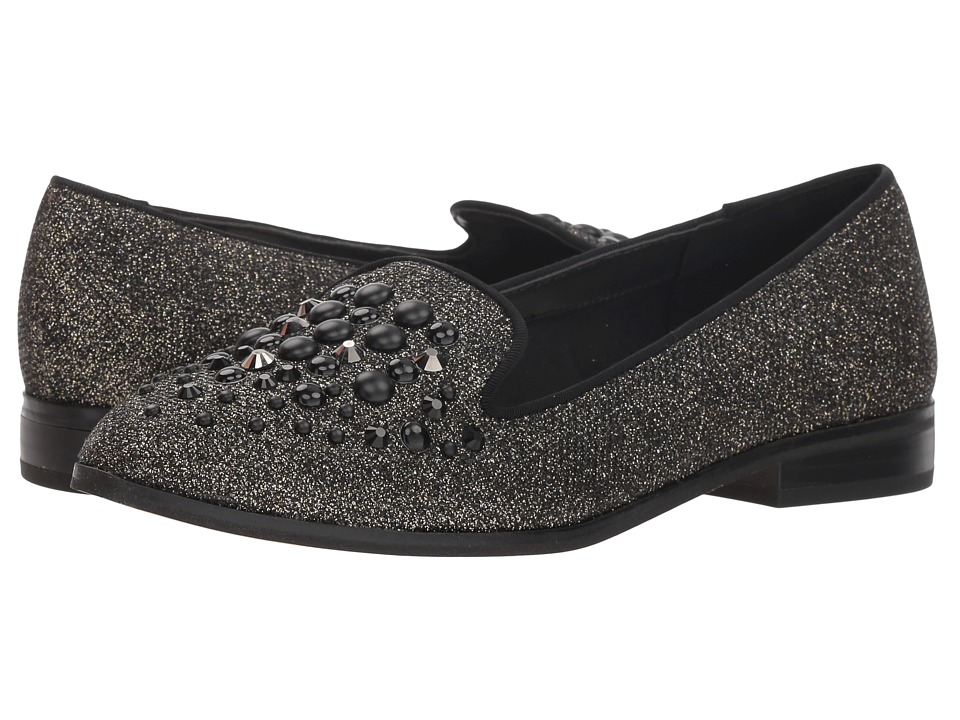 Anne Klein Della (Black/Gold/Black Fabric) Women's Shoes