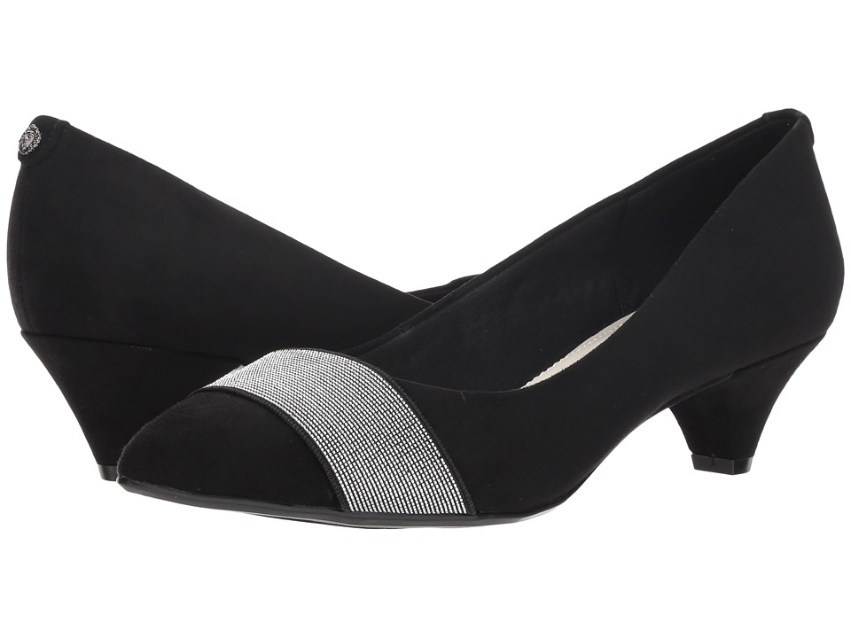 Anne Klein Xaria (Black/Black/Silver Velvet Fabric) Women's Shoes