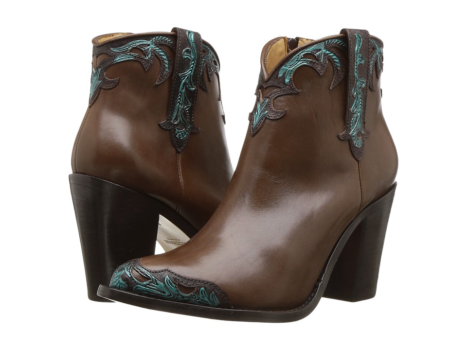 Lucchese Bethany (Chocolate/Turquoise) Women's Cowboy Boots