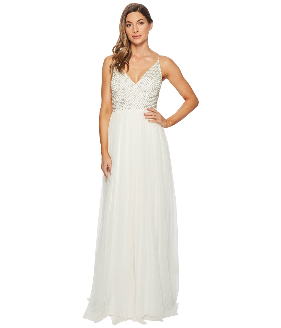 ivory beaded evening gown