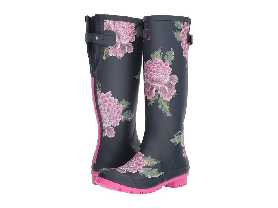 Joules Tall Welly Print (Navy Chinoise) Women's Rain Boots