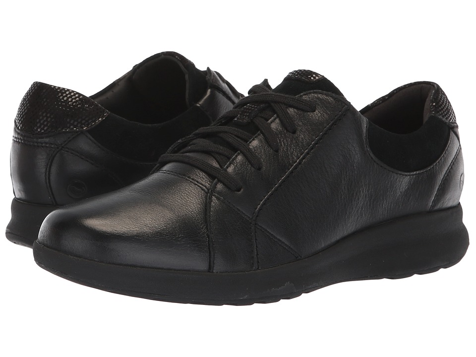 Clarks Un Adorn Lace (Black Leather/Suede Combination) Women's Shoes