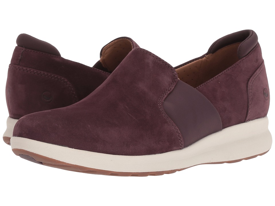 Clarks Un Adorn Step (Aubergine Nubuck) Women's Shoes