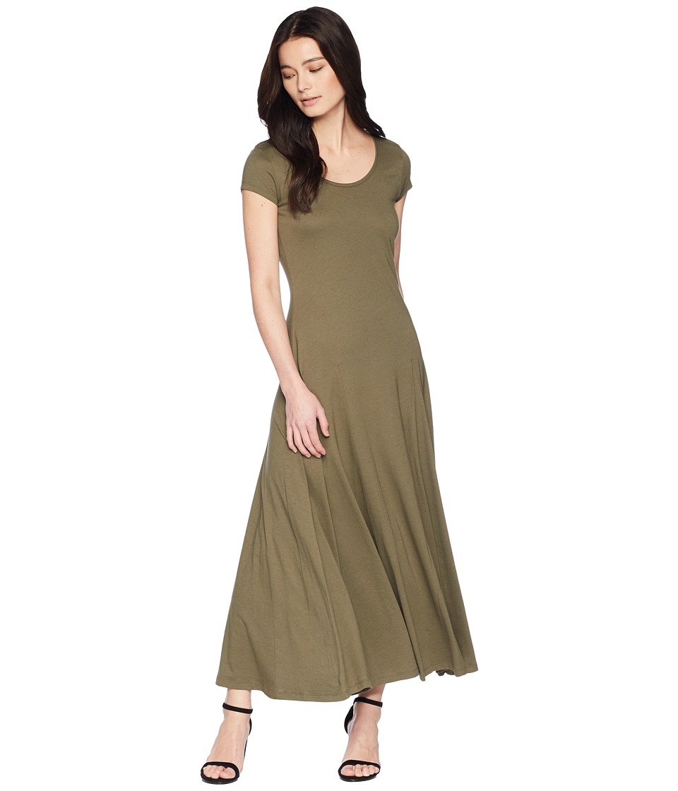 LAUREN Ralph Lauren Petite Jersey Scoop Neck Maxi Dress (Sage Moss) Women