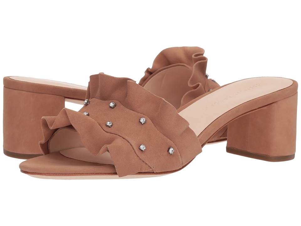 Loeffler Randall Vera Ruffle Sandal Mule (Buff Pink/Clear) Women's Shoes