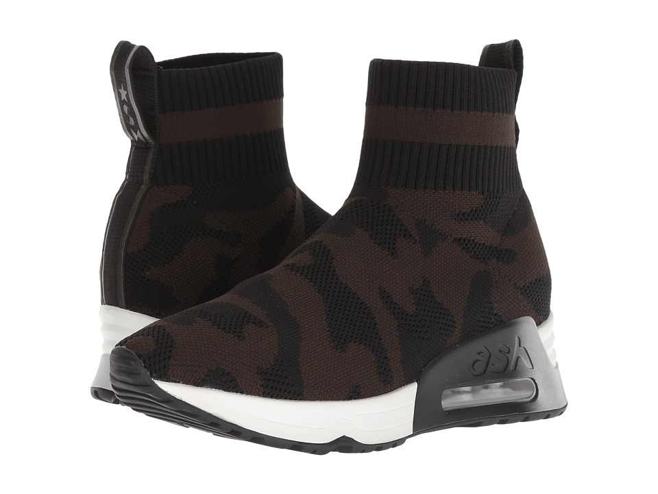 ASH Lulu Camo (Black Knit/Military) Women's Shoes