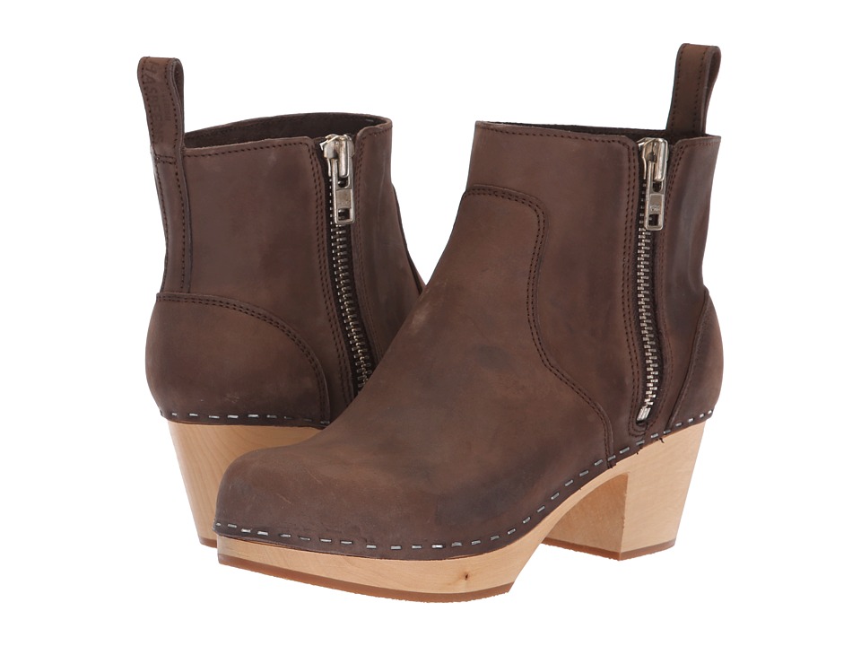 Swedish Hasbeens Zip It Emy (Chocolate Nubuck)