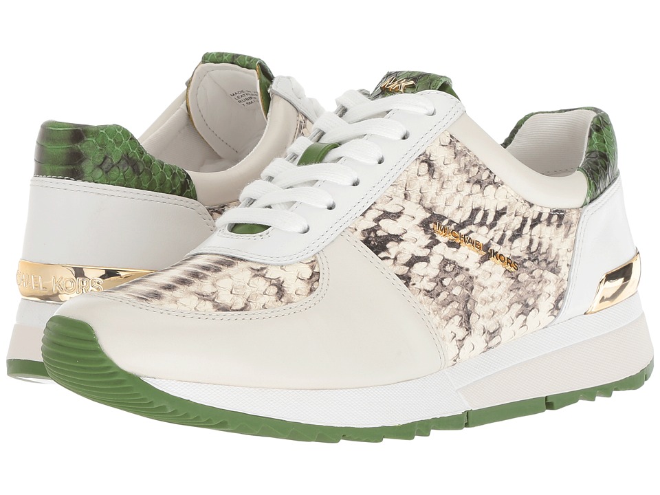 MICHAEL Michael Kors Allie Trainer (Natural/Cream/True Green Marked Embossed Snake/Vachetta)