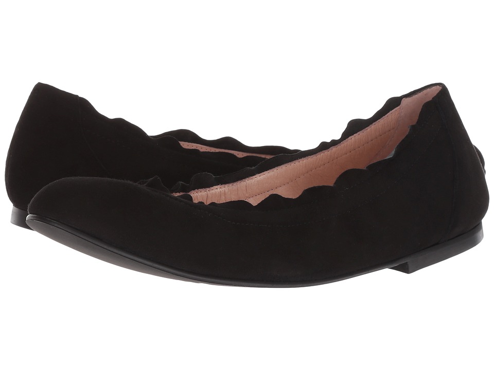 French Sole Cuff Flat (Black Suede) Women's Shoes