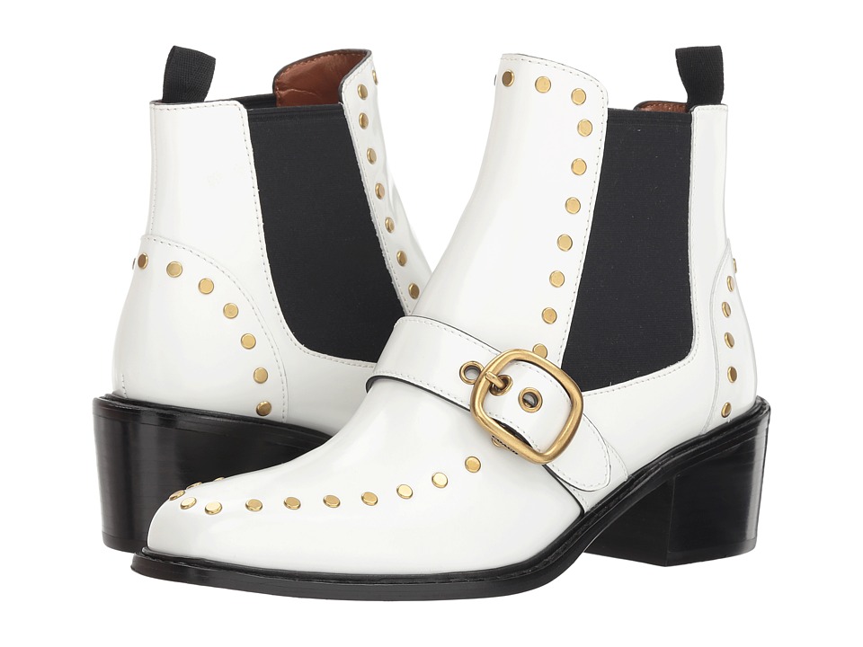 COACH Nora Chelsea Bootie with Studs (White Spazz)