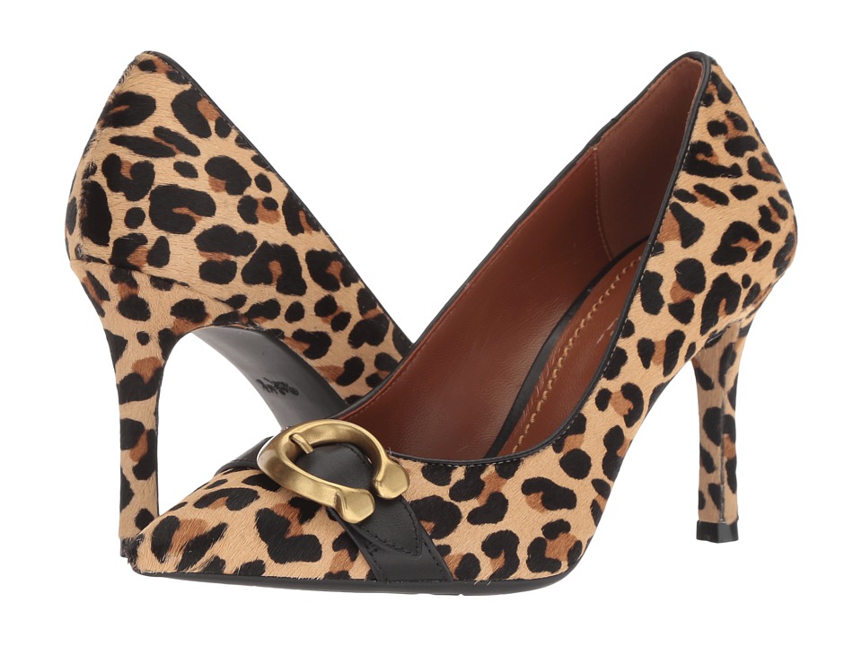 COACH Waverly Pump with Signature Buckle (Natural) Women's Shoes
