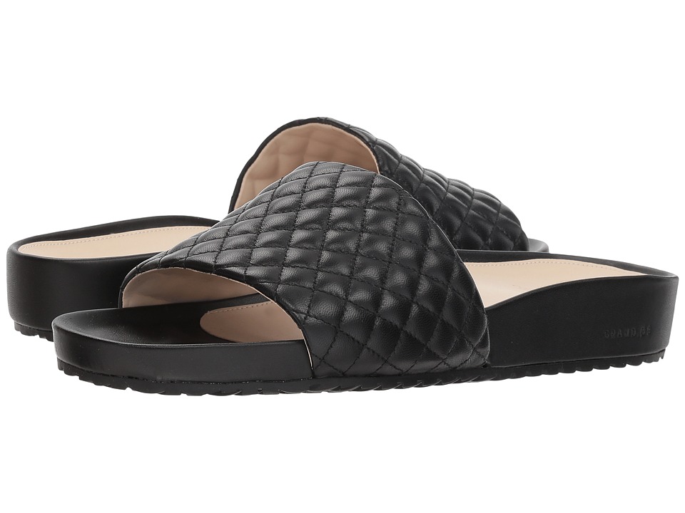 Cole Haan G.OS Pinch Montauk Slide (Black Quilted Leather) Slides