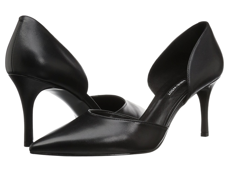 Nine West Mossiel D'Orsay Pump (Black Leather) Women's Shoes