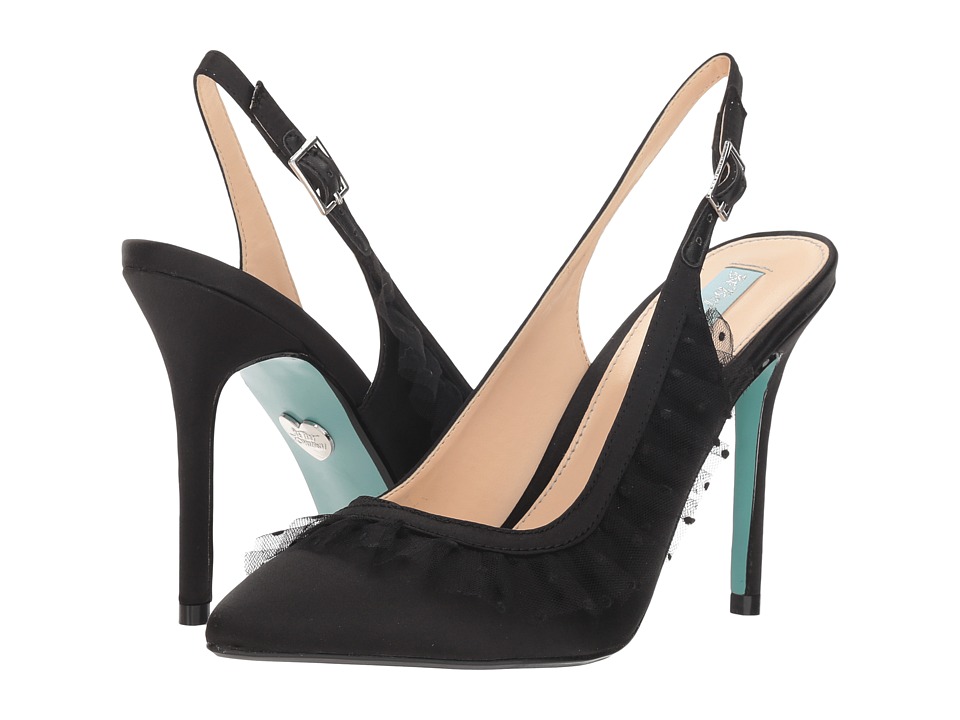 Blue by Betsey Johnson Mia (Black Satin) High Heels