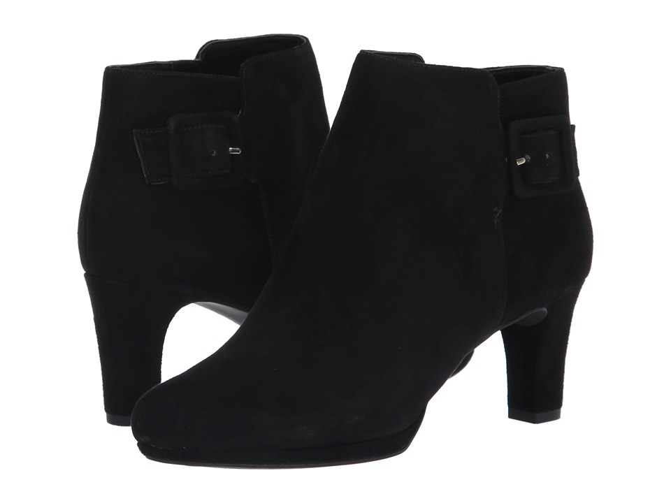 Rockport Total Motion Leah Bootie (Black Kid Suede)