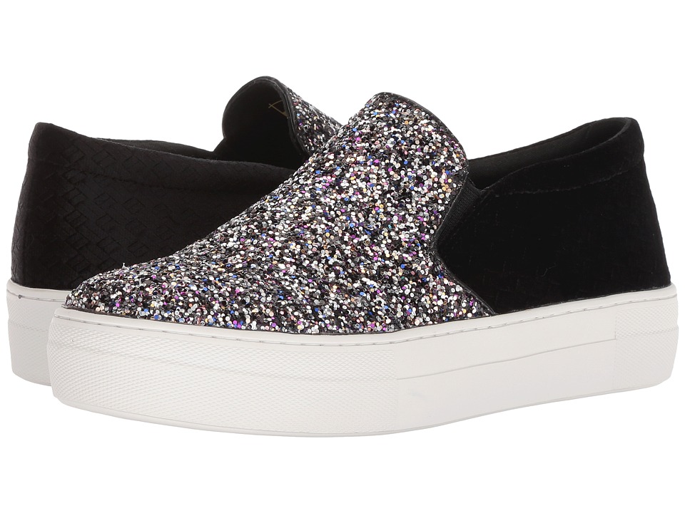 Roper Darcy (Black Embossed Velvet Fabric Heel/Multicolor Glitter Upper) Slip-On Shoes