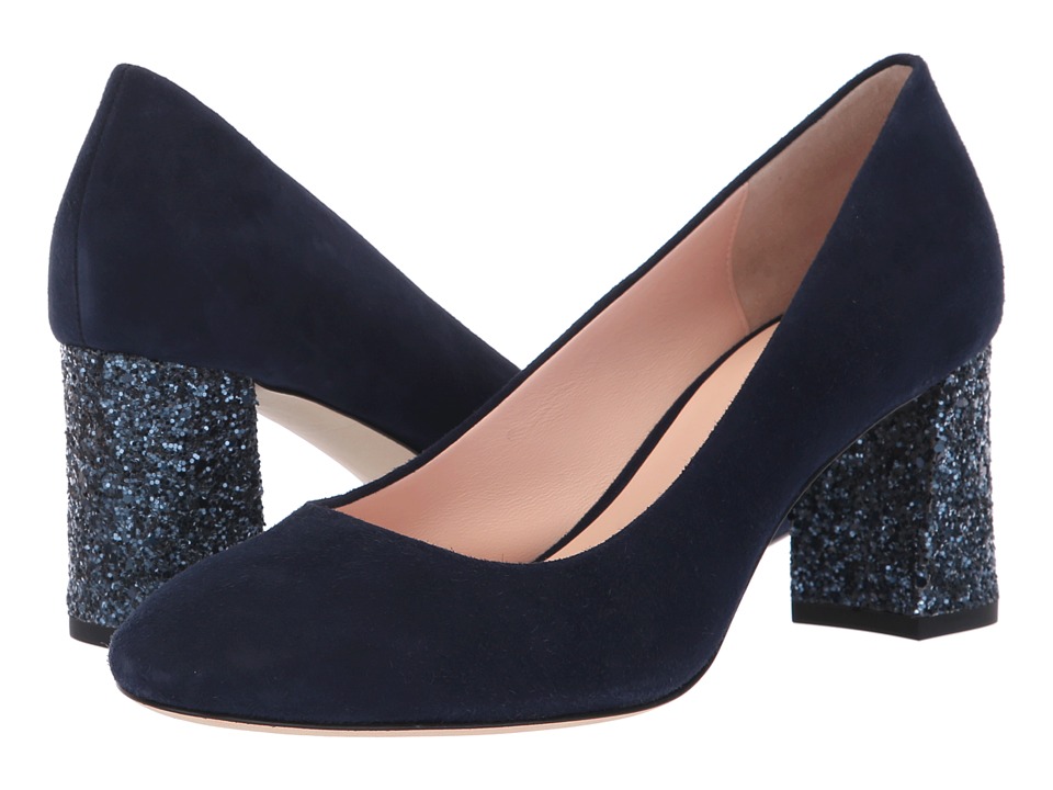 Kate Spade New York Charlize (Navy Suede/Navy Glitter) Women's Shoes