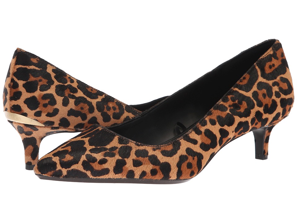Calvin Klein Gabrianna Pump (Natural Winter Leopard Haircalf) 1-2 inch heel Shoes