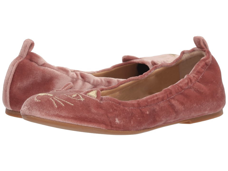 Charlotte Olympia Kitty Ballerina (Pretty Pink Velvet) Women's Shoes