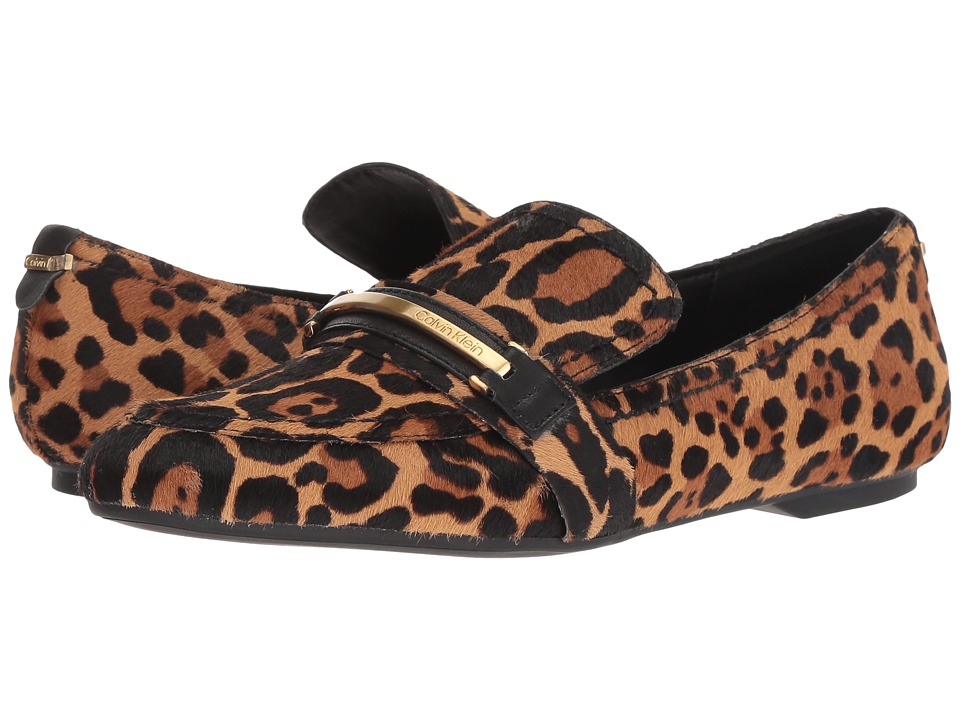 Calvin Klein Orianna (Natural Cow Silk/Winter Leopard Haircalf) Maryjanes