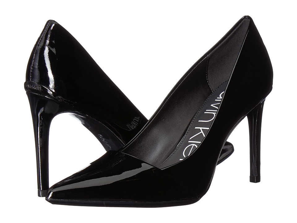 Calvin Klein Roslyn (Black/Black Patent Smooth/Patent) Sandals