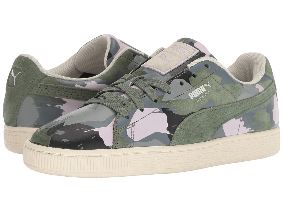 PUMA Suede Classic Camo (Laurel Wreath/Whisper White/Winsome Orchid) Women's Shoes