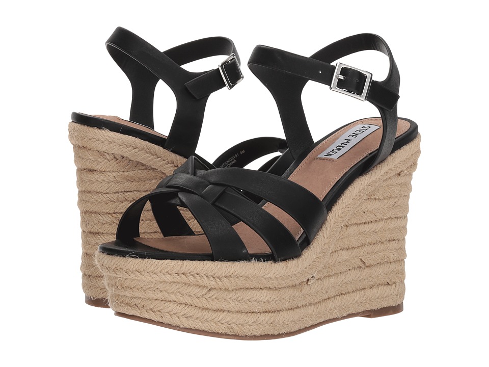 Steve Madden Knight Espadrille Wedge Sandal (Black) Wedges