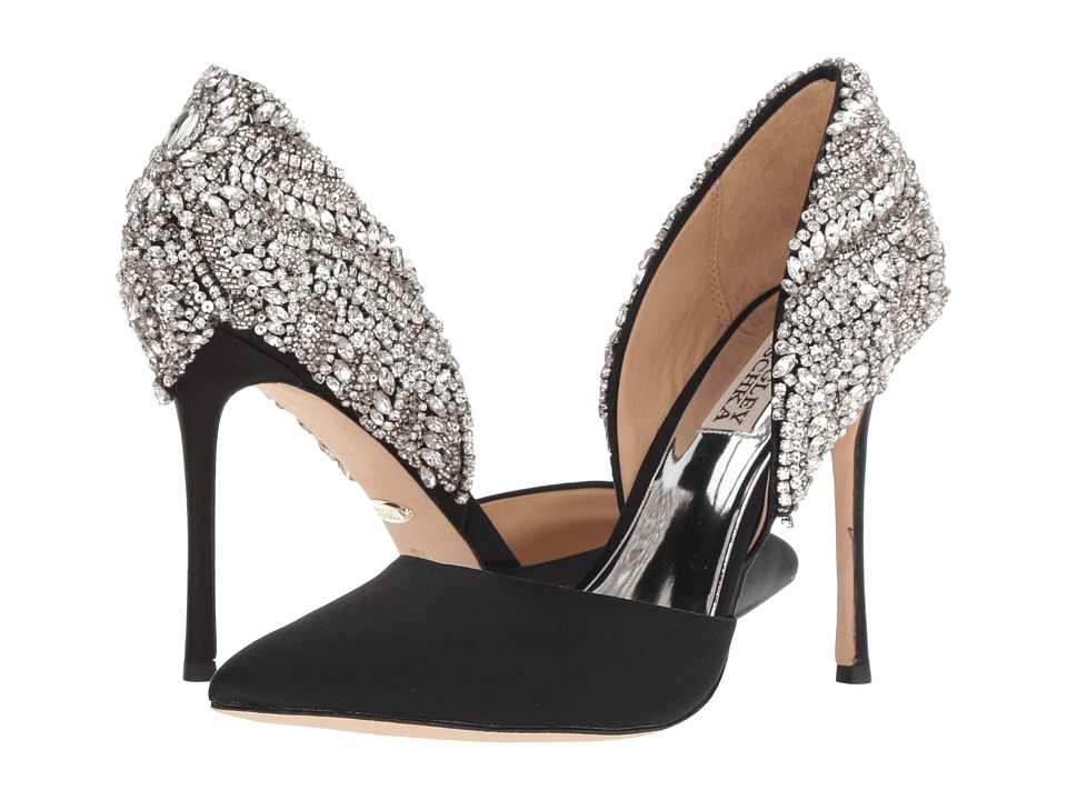Badgley Mischka Volare (Black Satin) High Heels