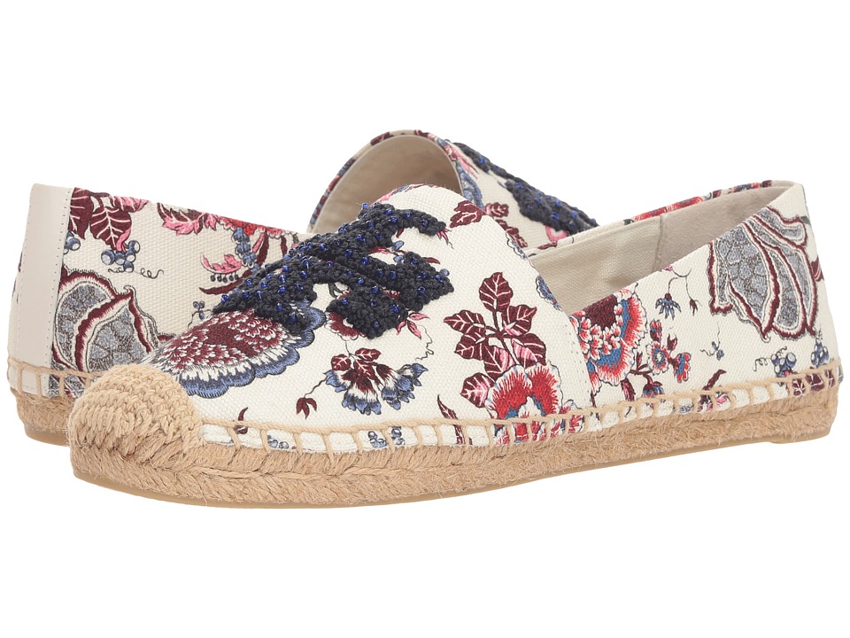 Tory Burch Elisa Logo Flat Espadrille (Happy Times/Perfect Black) Women's Shoes