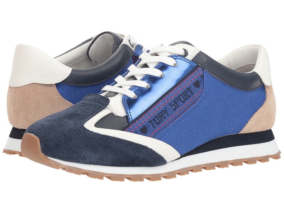 Tory Sport Banner Trainer (Bright Navy/Slalom Blue/Perfect Sand) Women's Shoes