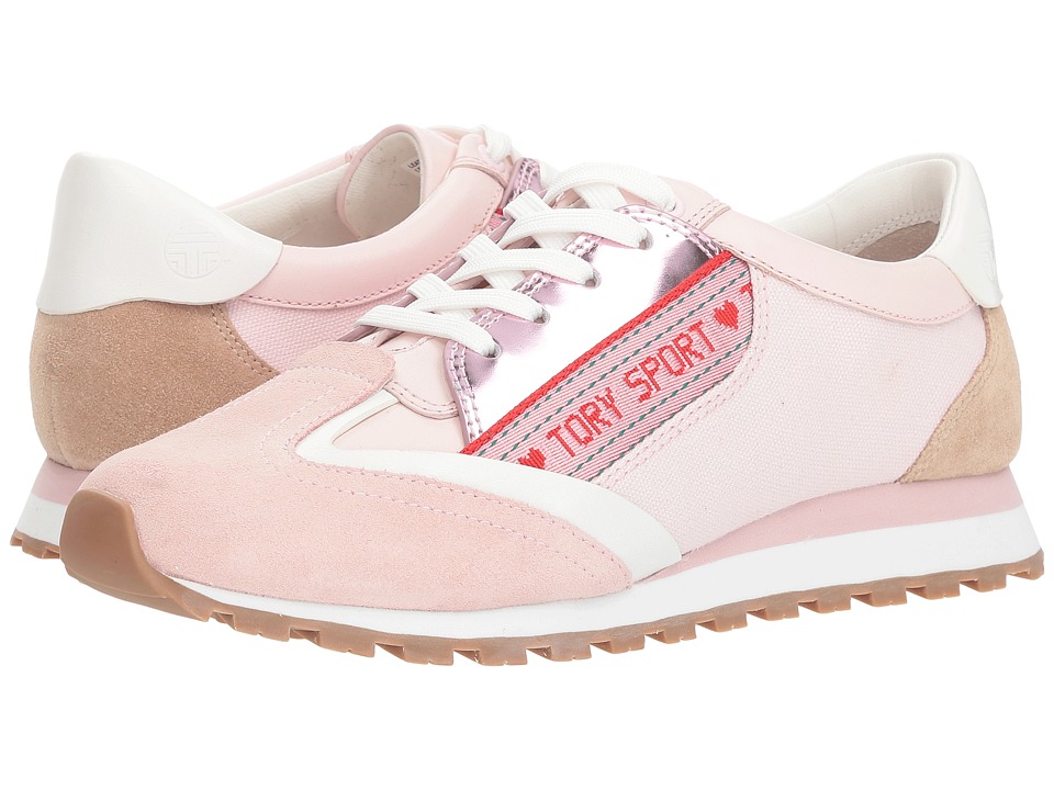 Tory Sport Banner Trainer (Cotton Pink/Perfect Sand/Snow White) Women's Shoes
