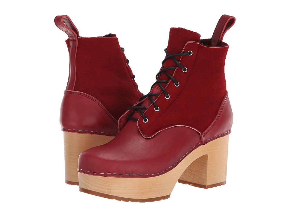 Swedish Hasbeens Hippie Lace-Up (Wine Red)