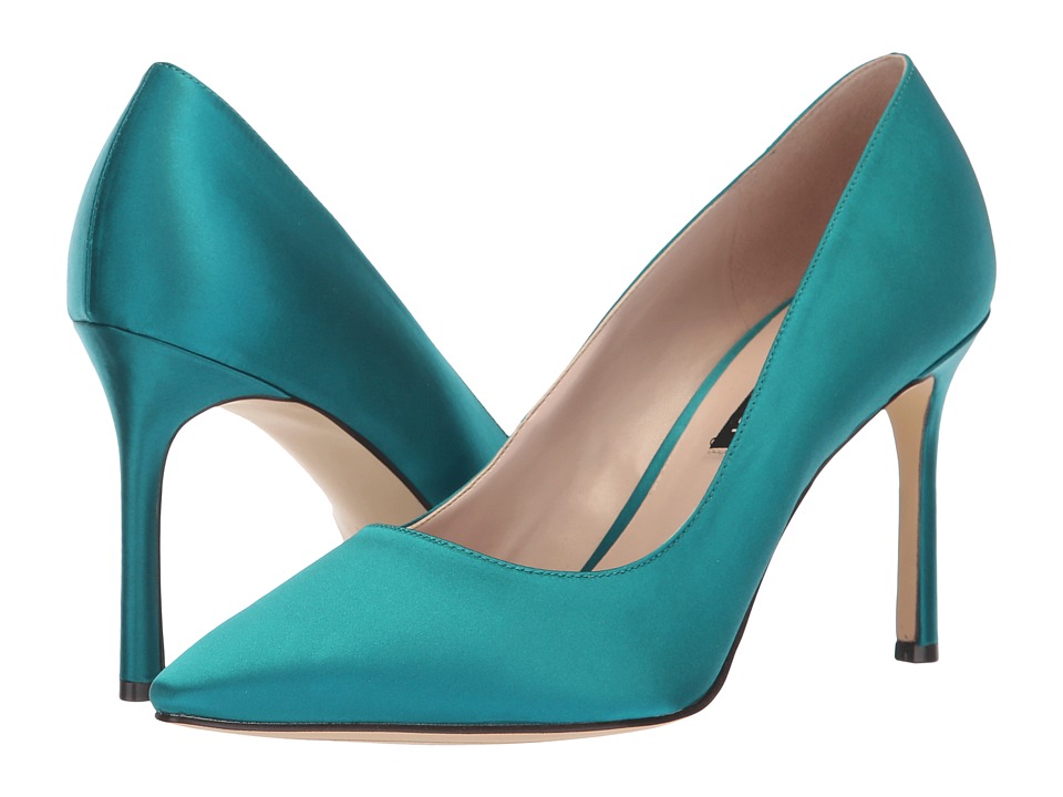Nine West Emmala Pump (Green Satin) Women's Shoes