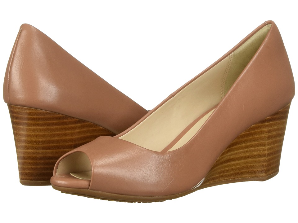Cole Haan Sadie Open Toe Wedge 65mm (Mocha Mousse Leather) Wedges