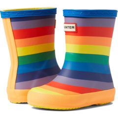 Girls Rainbow Stripe Glitter Wellington Boots Wellies Children Kids NEW 