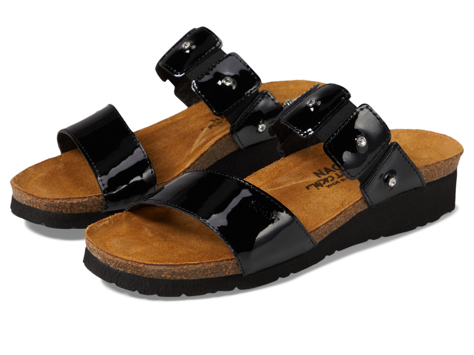 Naot Ashley (Black Patent Leather) Sandals