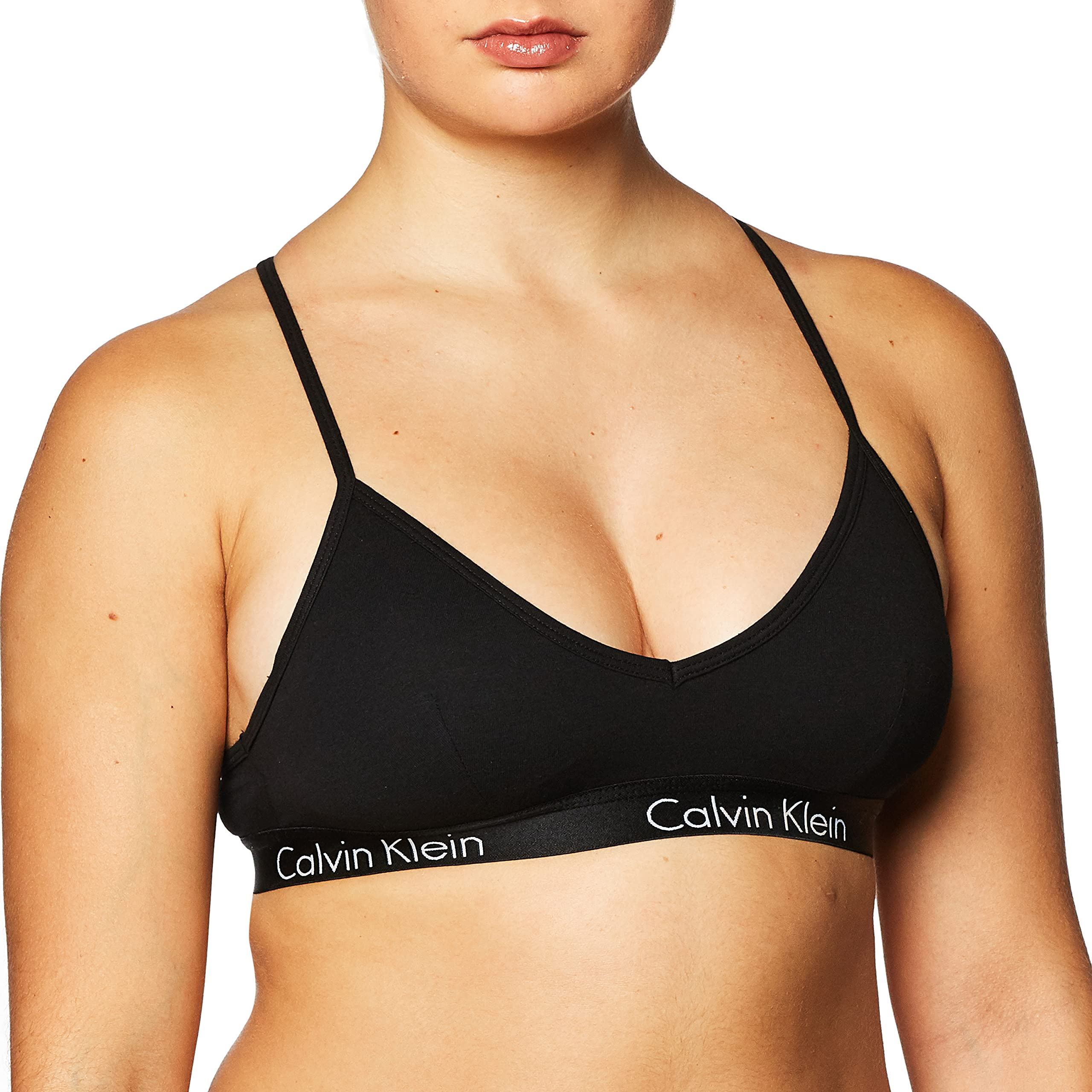 Calvin Klein Women's Lightly Lined Triangle Bra, Black, S : :  Fashion