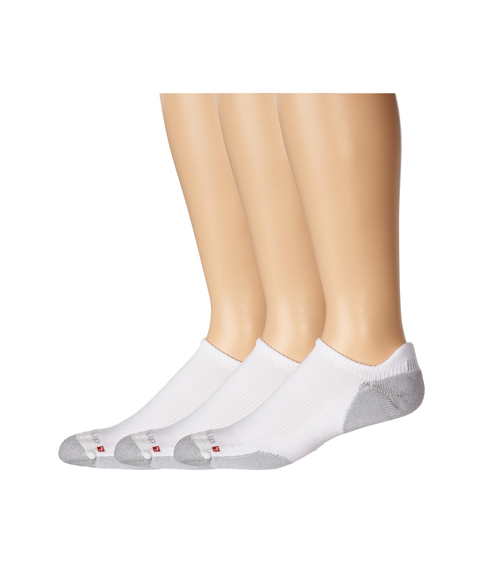 Drymax Sport - Running No Show Tab 3-Pair Pack (White/Grey) Low Cut Socks Shoes