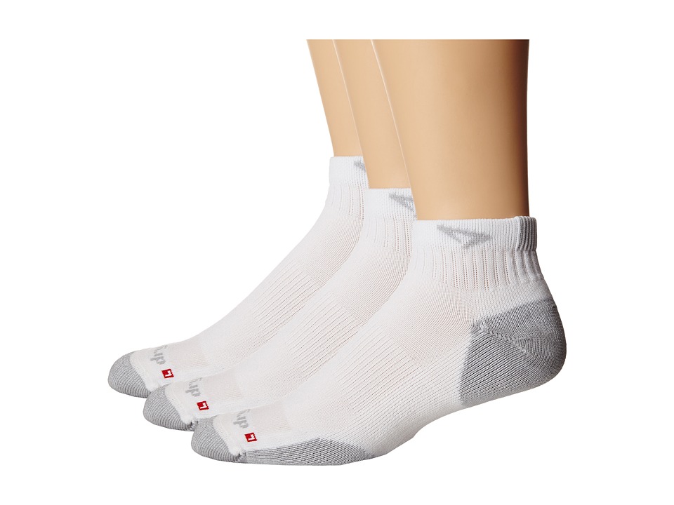 Drymax Sport - Running Quarter-Crew 3-Pair Pack (White/Grey) Low Cut Socks Shoes