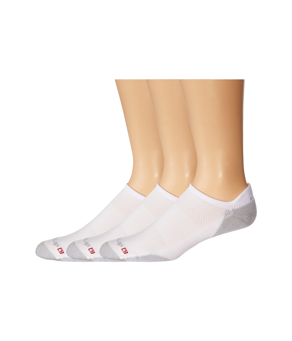 Drymax Sport - Running Lite Mesh No Show Tab 3-Pair Pack (White/Grey) No Show Socks Shoes