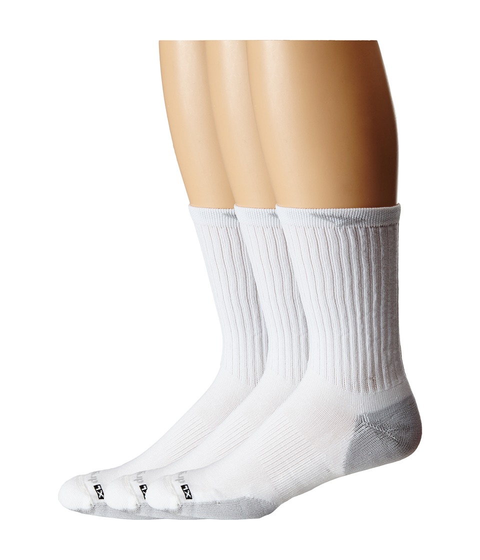 Drymax Sport - Sport Crew 3-Pair Pack (White/Grey) Quarter Length Socks Shoes