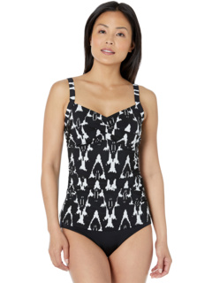 L.L.Bean Slimming Swimwear Tankini Top Print Reviews Zappos