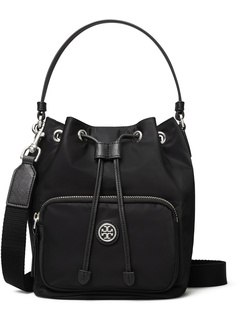 Tory burch perry online nylon drawstring bucket bag