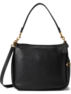 Coach Polished Pebble Leather C Phone Crossbody, Black: Handbags