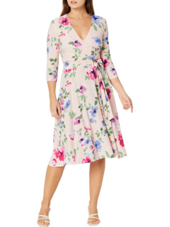 LAUREN Ralph Lauren Petite Floral Surplice Jersey Dress Zappos