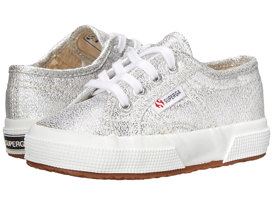 Superga Kids - 2750 LAMEJ (Toddler/Little Kid) (Silver Metallic SP 11) Girls Shoes