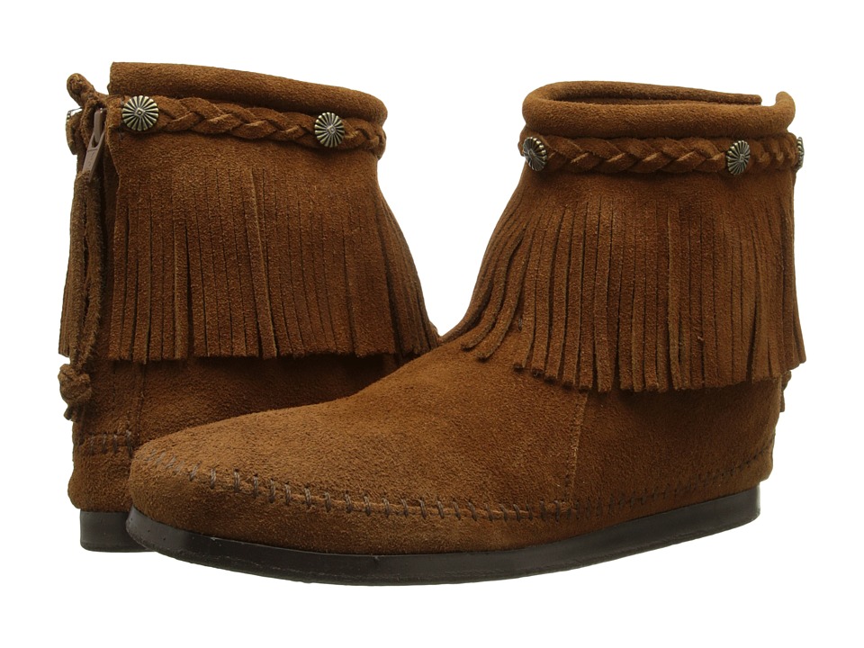 Minnetonka Hi-Top Back Zip Boot (Dusty Brown Suede)